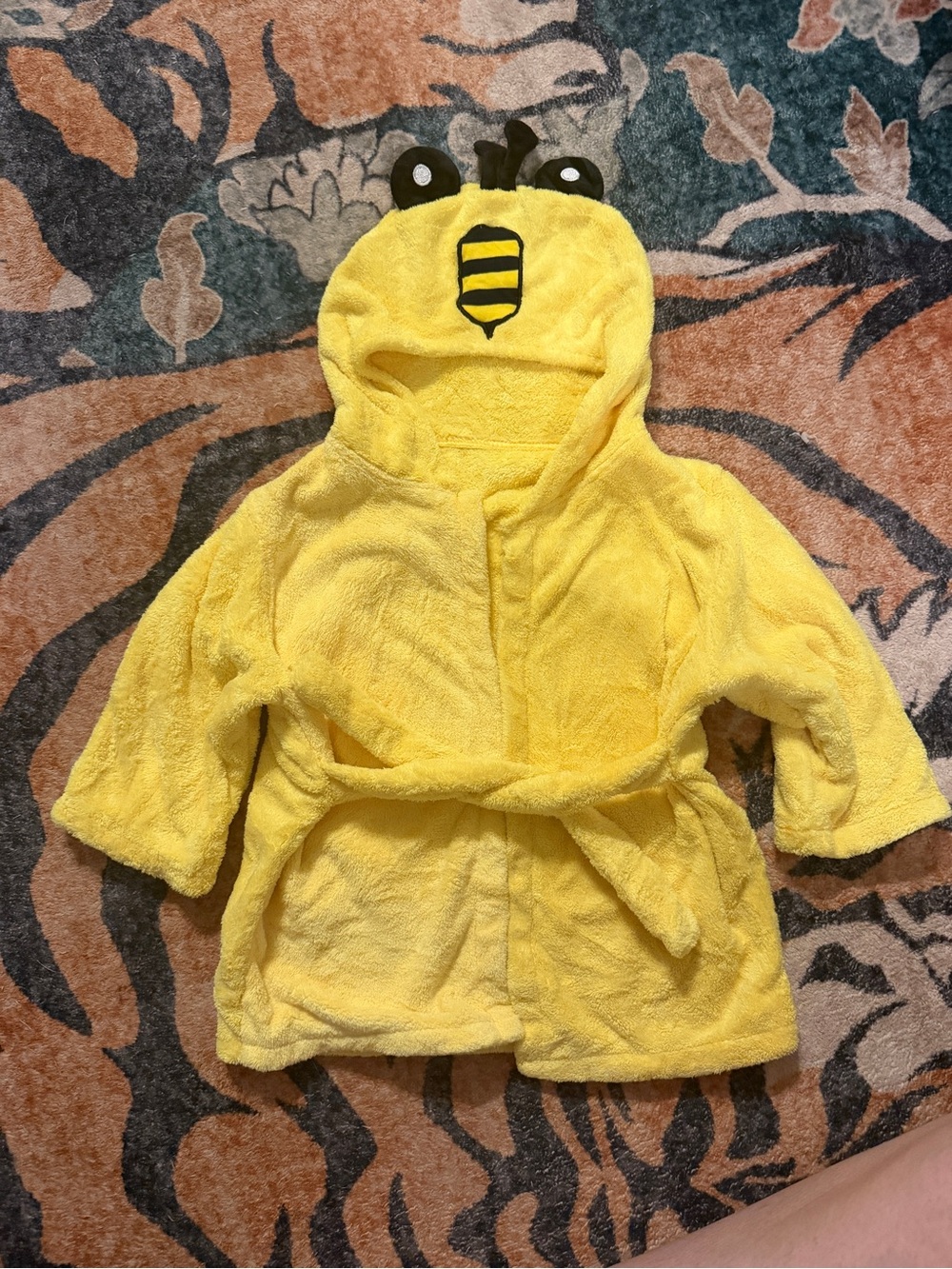 Kids Yellow Bee Hooded Bath Robe